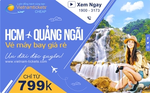 Giá vé máy bay Sài Gòn Quảng Ngãi SIÊU RẺ: chỉ từ 799.000đ