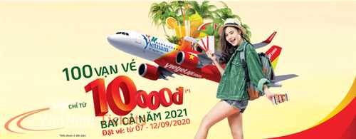 Khuyến mãi của Vietjet Air bay khắp Việt Nam chỉ với 10.000Đ
