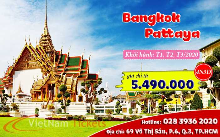 Tour Bangkok – Pattaya 5n4đ 01, 02, 03/2020