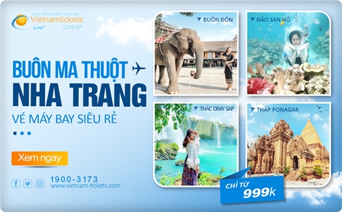 Vé máy bay Buôn Ma Thuột Nha Trang giá siêu rẻ: chỉ từ 999K