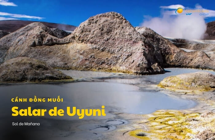 cánh đồng muối Salar de Uyuni Sol de Mañana