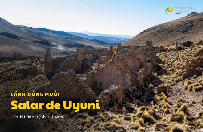 cánh đồng muối Salar de Uyuni thị trấn ma