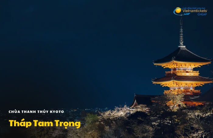 chùa thanh thủy Kyoto Tháp Tam Trọng