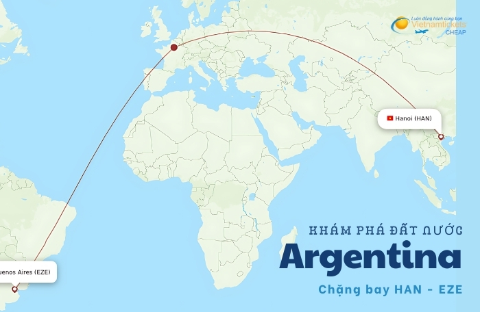 đất nước Argentina chặng bay từ Việt Nam