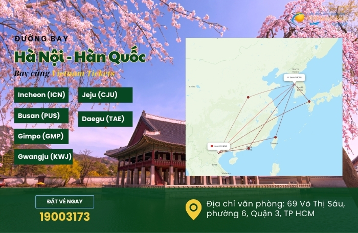 Sân bay Hàn Quốc đường bay Hà Nội