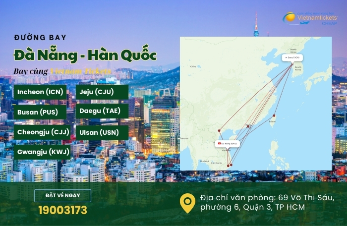 Sân bay Hàn Quốc đường bay Đà Nẵng