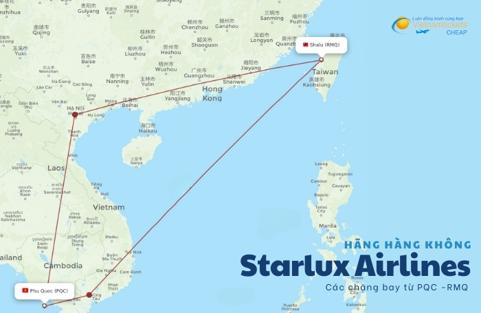 starlux airlines đường bay