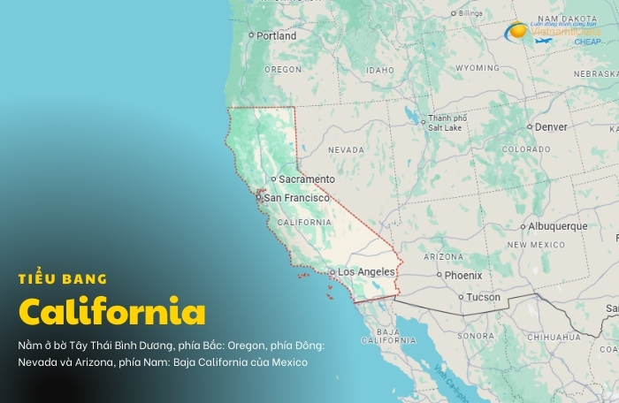 tiểu bang California vị trí