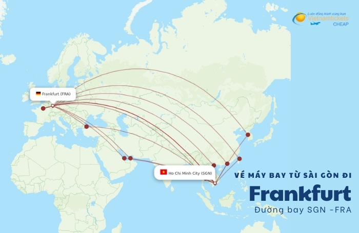 vé máy bay Sài Gòn Frankfurt đường bay