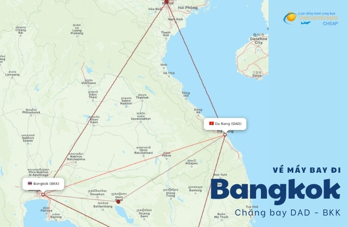 vé máy bay đi Bangkok chặng bay Đà Nẵng