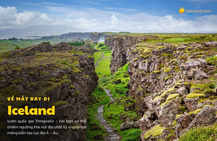 vé máy bay đi Iceland thung lũng thingvellir