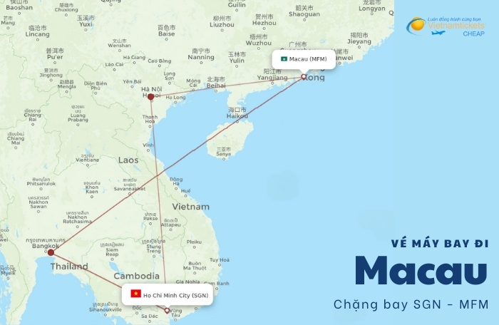 vé máy bay đi Macau từ thành phố Hồ Chí Minh