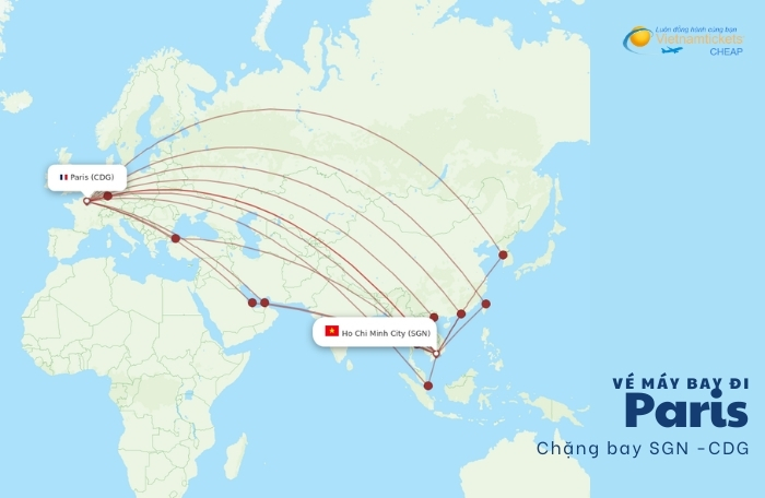 vé máy bay đi Paris giá rẻ chặng bay