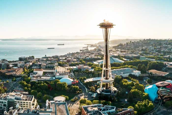 Tòa tháp Space Needle chính là biểu tượng đặc trưng nhất tại thành phố Seattle