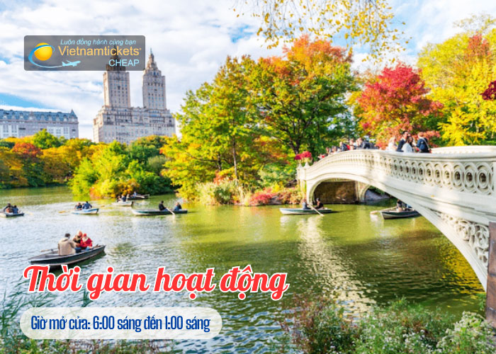 Công viên Trung tâm New York mở cửa từ 6 giờ sáng đến 1 giờ sáng mỗi ngày