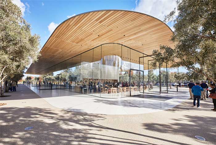 Trung tâm du khách Apple Park là một tòa nhà hai tầng được Apple mở rộng khuôn viên