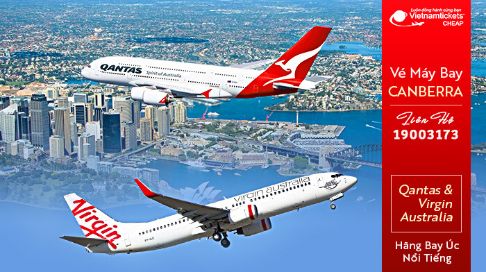 Hai hãng hàng không của Úc - Qantas & Virgin | Vé máy bay đi Canberra