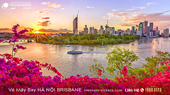 Brisban thủ phủ bang Queensland tuyệt đẹp lúc hoàng hôn | Vé máy bay Hà Nội Brisbane