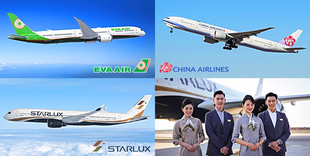 Ba hãng hàng không nổi tiếng nhất của Đài Loan | Vé máy bay đi Đài Loan Hotline 1900 3173 đại lý Vietnam Tickets