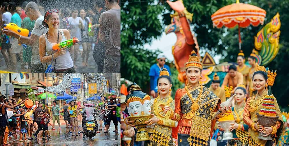 Lễ Hội Tạt Nước Bun Pi May ở Luang Prabang Lào | Vé Máy Bay đi Luang Prabang