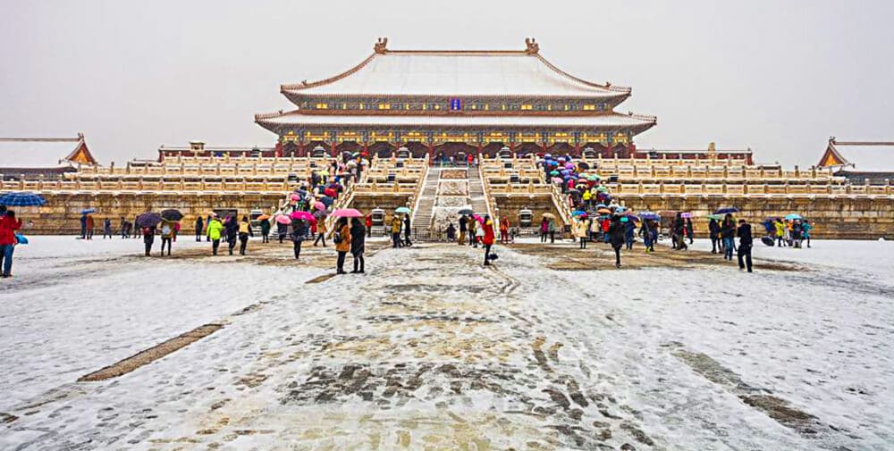 Thủ đô Bắc Kinh chìm trong sắc tuyết trắng mùa đông | Vé máy bay đi Trung Quốc