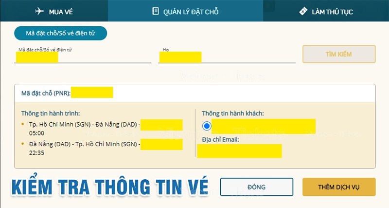 Kiểm tra thông tin trên vé | Cách kiểm tra vé máy bay điện tử Vietnam Airlines