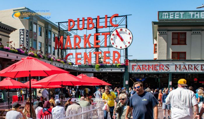 Trải nghiệm Pike Place Market là hoạt động đầy thú vị tại thành phố Seattle