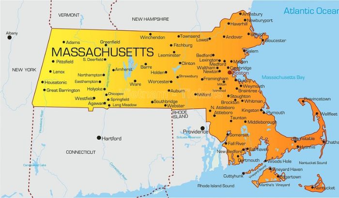 Bang Massachusetts nằm ở miền Đông Bắc của Hoa Kỳ