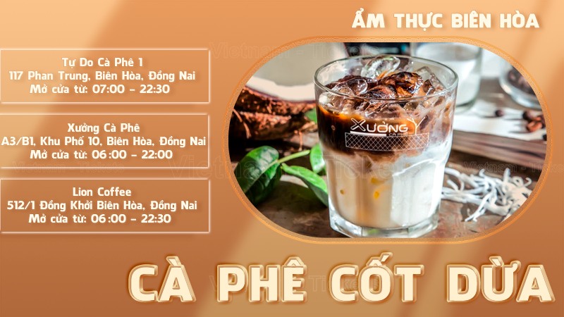 Thưởng thức cà phê cốt dừa thơm, béo | Food tour Biên Hòa