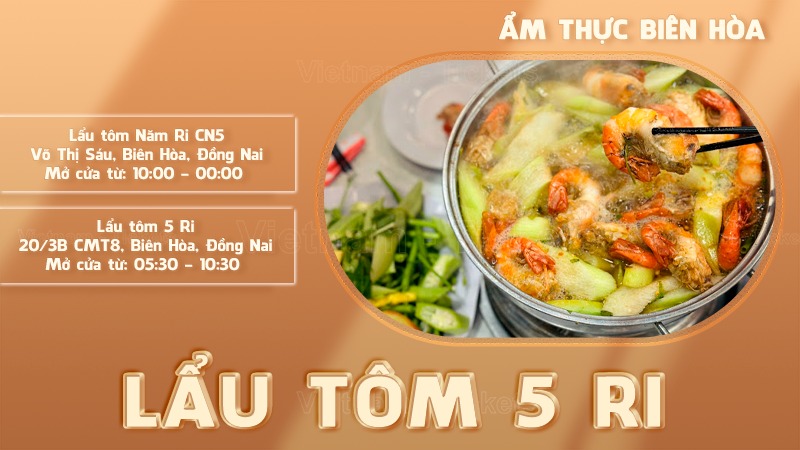 Lẩu tôm 5 Ri | Food tour Biên Hòa