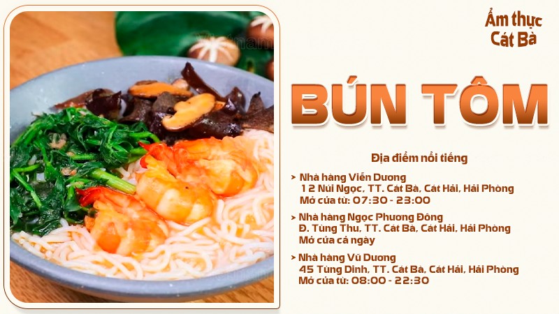 Bún tôm | Food tour Cát Bà