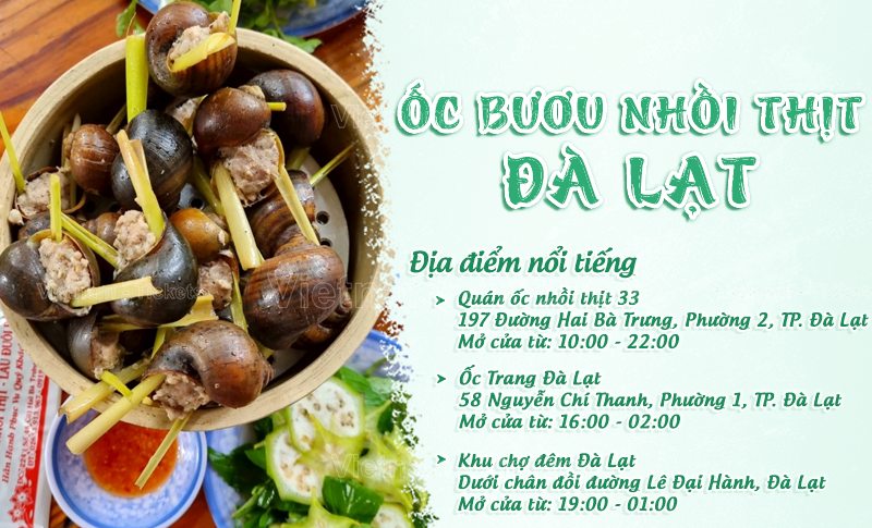 Ốc bươu nhồi thịt | Food tour Đà Lạt