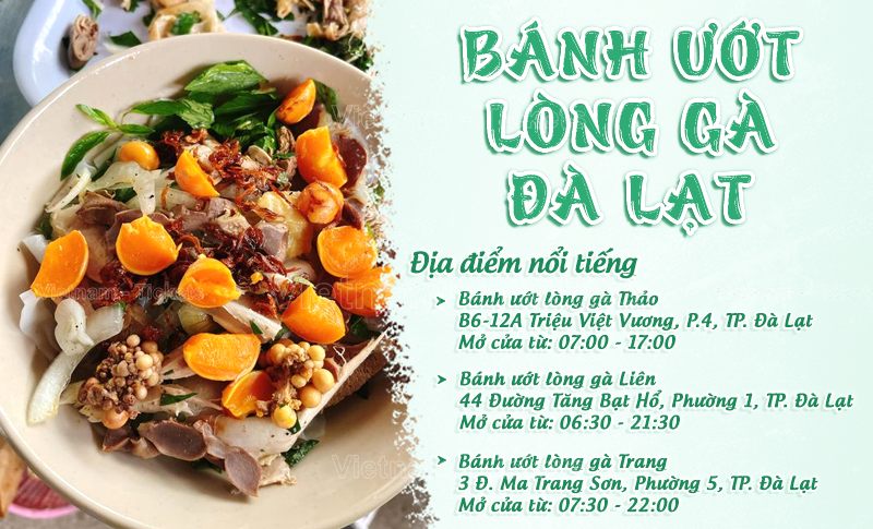 Bánh ướt lòng gà | Food tour Đà Lạt