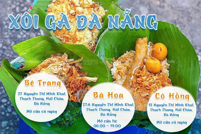 Xôi gà Nguyễn Thị Minh Khai | Food tour Đà Nẵng