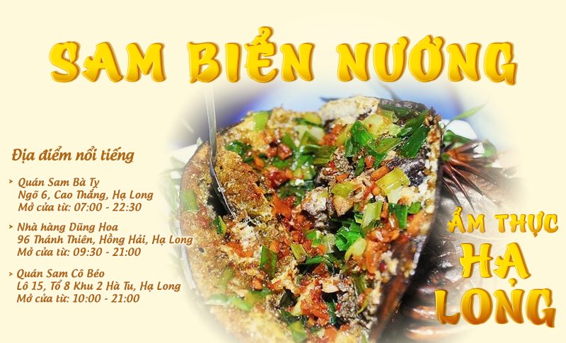 Sam biển nướng | Food tour Hạ Long