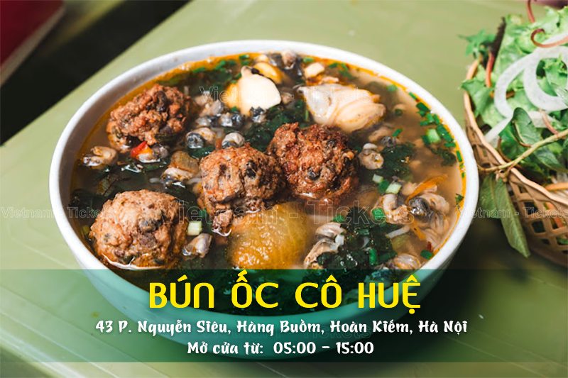 Bún ốc cô Huệ | Food tour Hà Nội