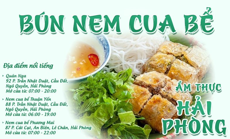 Bún nem cua bể | Food tour Hải Phòng