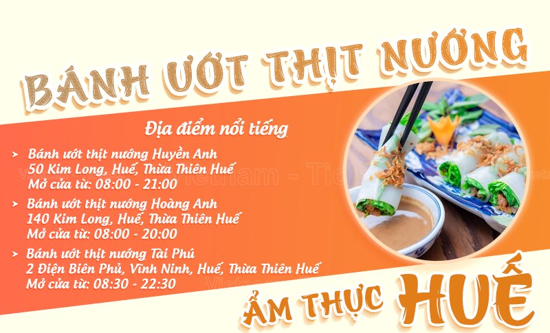 Bánh ướt thịt nướng | Food tour Huế  ​