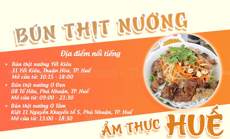 Bún thịt nướng | Food tour Huế  ​