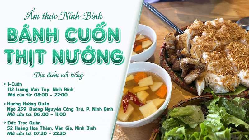 Bánh cuốn thịt nướng | Food tour Ninh Bình