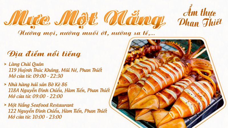 Mực một nắng nướng | Food tour Phan Thiết