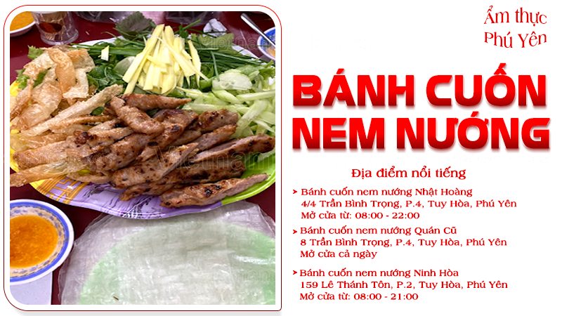 Bánh cuốn nem nướng | Food tour Phú Yên