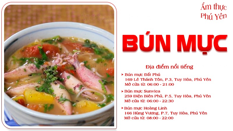 Bún mực | Food tour Phú Yên