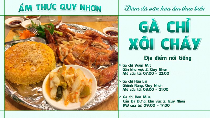 Gà chỉ xôi cháy | Food tour Quy Nhơn