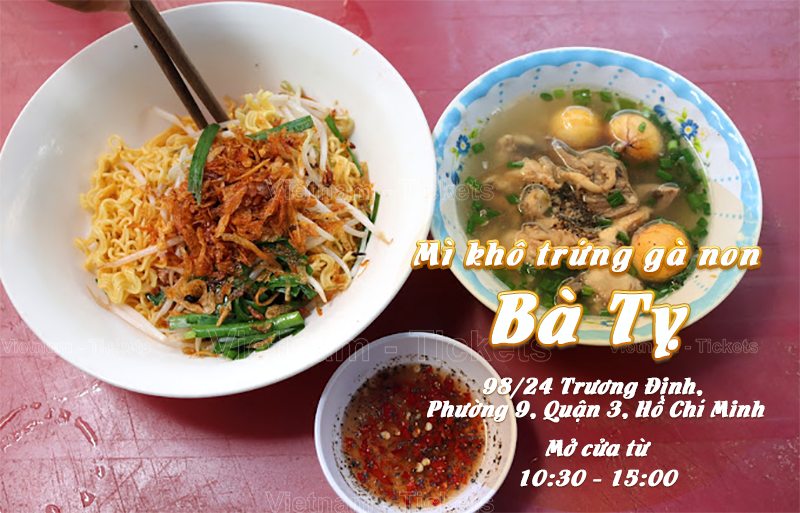 Mì khô trứng gà non - Trương Định | Food Tour Sài Gòn