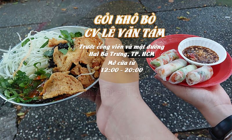 Gỏi khô bò - công viên Lê Văn Tám | Food Tour Sài Gòn