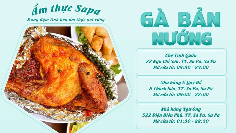 Gà bản nướng | Food tour Sapa