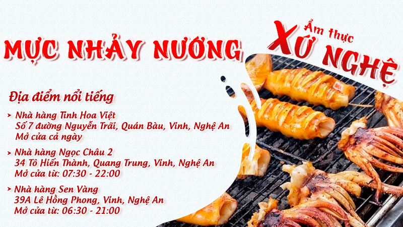 Mực nhảy nướng | Food tour Vinh