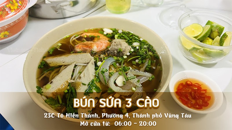 Bún sứa - bún chả cá 3 Cào | Food tour Vũng Tàu