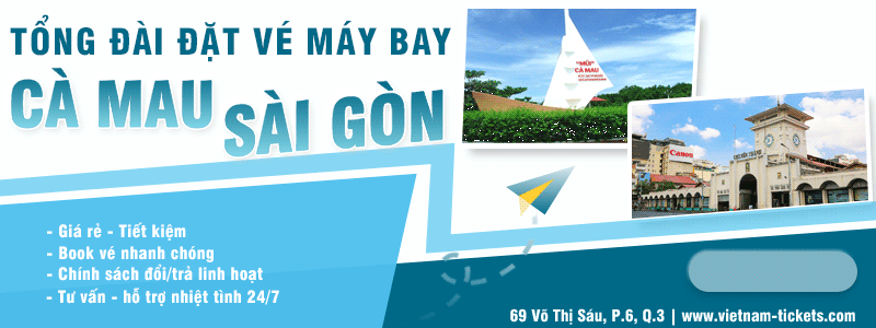 Giá vé máy bay Cà Mau Sài Gòn